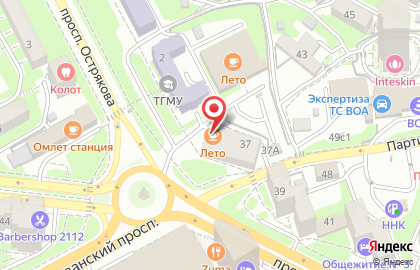Кафе Лето на Партизанском проспекте на карте