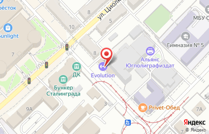 Спортивный клуб Evolution в Ворошиловском районе на карте