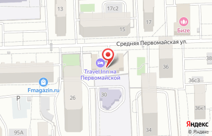 Хостел Travel inn на Средней Первомайской улице на карте