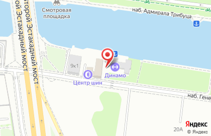 Динамо на набережной Генерала Карбышева на карте