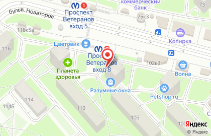 Аптека Первая помощь на проспекте Ветеранов на карте