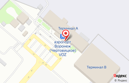 Международный аэропорт Воронеж на карте