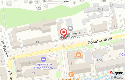 Отделение Пенсионного фонда РФ по Ставропольскому краю в Ставрополе на карте