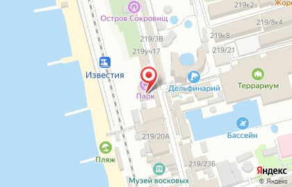 Аттракционы в Сочи на карте