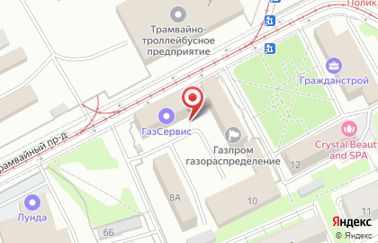 Аварийно-диспетчерская служба в Трамвайном проезде на карте