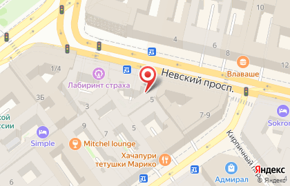 Театральная Касса на Невском проспекте на карте