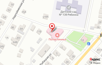 Детская городская поликлиника №11 на Рыбацкой улице на карте