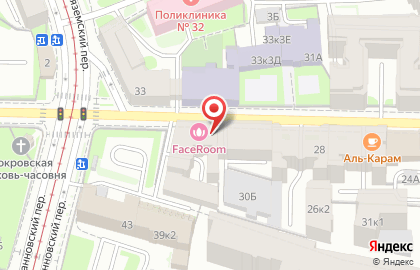 Студия массажа лица FaceRoom на улице Профессора Попова на карте