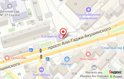 Ресторан быстрого питания Subway на проспекте Али-Гаджи Акушинского на карте
