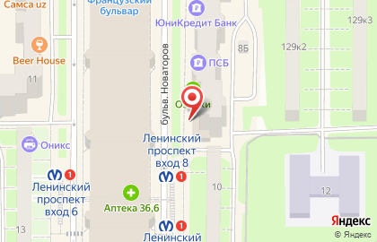 Банкомат МКБ на Ленинском проспекте на карте