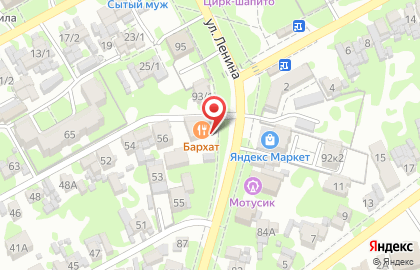Кафе Бархат на улице Ленина на карте