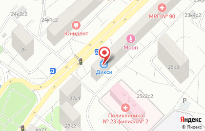 Супермаркет Дикси на Ташкентской улице, 25 на карте