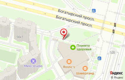 Магазин овощей и фруктов на Богатырском проспекте на карте