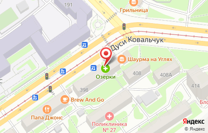 Заельцовский район Киоск по продаже фруктов и овощей на улице Дуси Ковальчук на карте