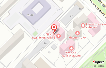 Городская больница №5 в Казани на карте