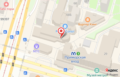 Терминал МТС банк в Василеостровском районе на карте