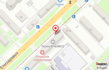 Почтовое отделение №12 на улице Елизаровых на карте