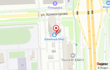 Магазин Швейный Мир на улице Холмогорова на карте