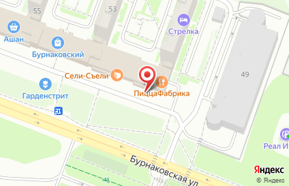 Супермаркет напитков Винлаб на Бурнаковской улице на карте