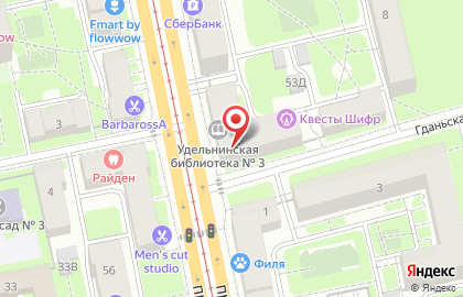 Библиотека №3, Выборгский район на карте