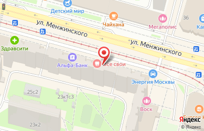 Семейная оптика на улице Менжинского на карте