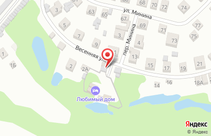 Коттедж Любимый дом на Весенней улице на карте
