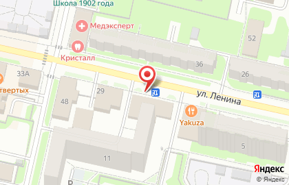 Супермаркет Магнит на улице Ленина на карте