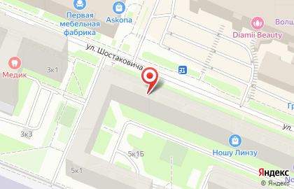 Аптека Невис на улице Шостаковича на карте