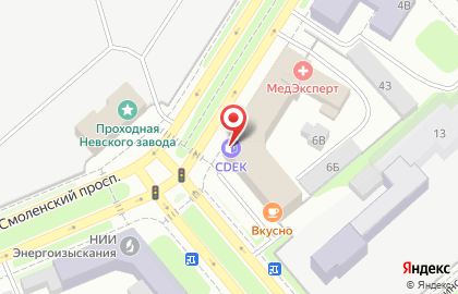 Служба экспресс-доставки Сдэк на Большом Смоленском проспекте на карте