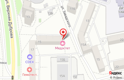 Клиника косметологии МедЭстет на улице Верхняя Дуброва на карте
