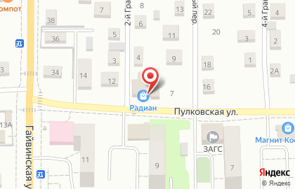 Магазин Радиан в Орджоникидзевском районе на карте