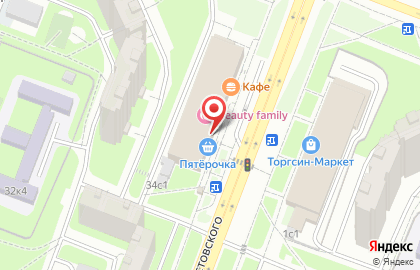 Супермаркет Пятёрочка в Москве на карте