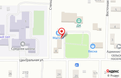 Супермаркет Магнит у дома на Центральной улице на карте