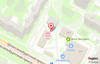 Продовольственный магазин на Шлиссельбургском проспекте на карте