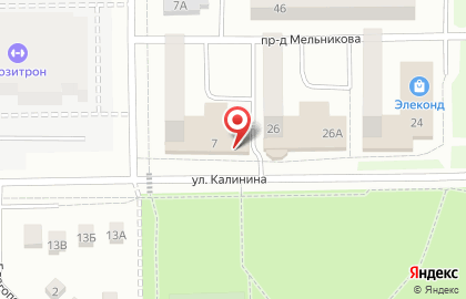 Супермаркет Пятёрочка на улице Мельникова на карте
