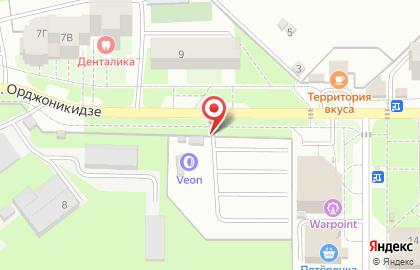 Автостоянка на ул. Орджоникидзе, 8/2 на карте