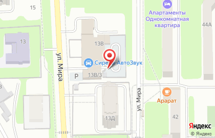 Автостоянка на ул. Мира, 13в/2 на карте