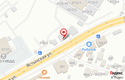 Шиномонтажная мастерская на Ястынской улице на карте