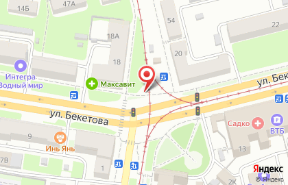 Киоск по продаже фруктов и овощей на улице Бекетова 18 на карте