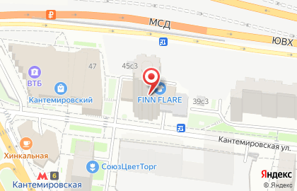 Янтарь на Кантемировской улице на карте