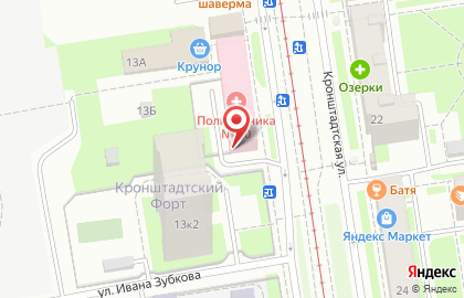Взрослая Скорая Медицинская Помощь на улице Кронштадтская на карте