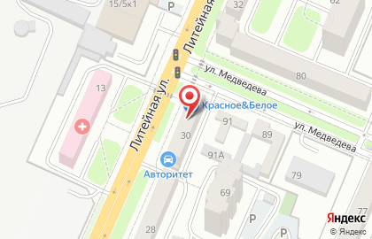 Магазин автозапчастей АвтоТрак на Литейной улице на карте