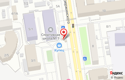 Киоск по продаже фруктов и овощей на улице Дзержинского на карте
