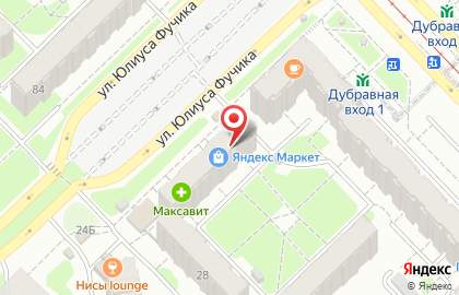 Суши-Маркет Яху на улице Юлиуса Фучика на карте