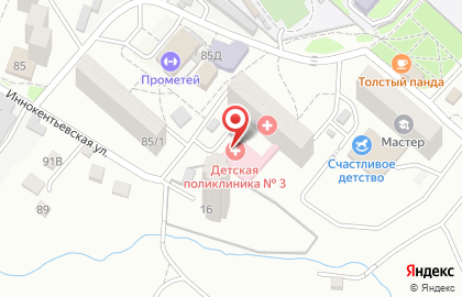 Владивостокская больница №3 на улице Лермонтова на карте