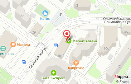 Банкомат БИНБАНК на Олимпийской улице на карте