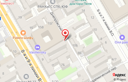 Блокпост в Василеостровском районе на карте