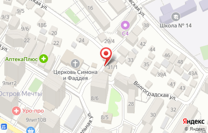 Продовольственный магазин на Волгоградской улице на карте