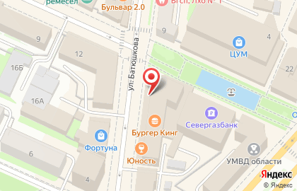 Перспектива на улице Батюшкова на карте