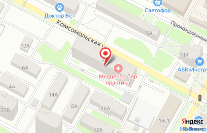 Медицинский центр ЛОРпрактика на Комсомольской улице на карте